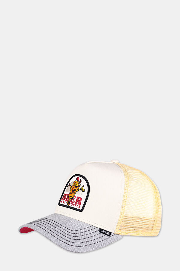 HFT Cap Food Beer & Coffee, Light Grey, White, Cream, STD