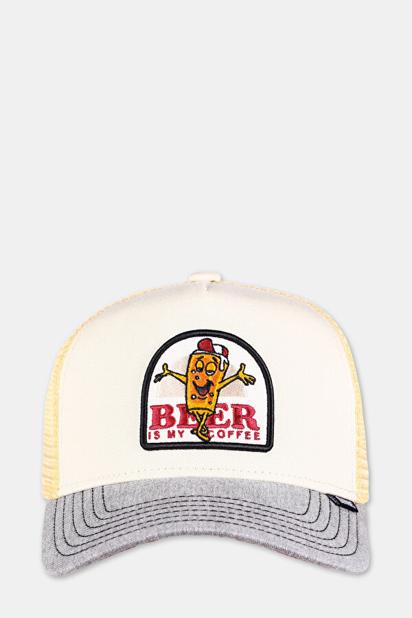 HFT Cap Food Beer & Coffee, Light Grey, White, Cream, STD 3