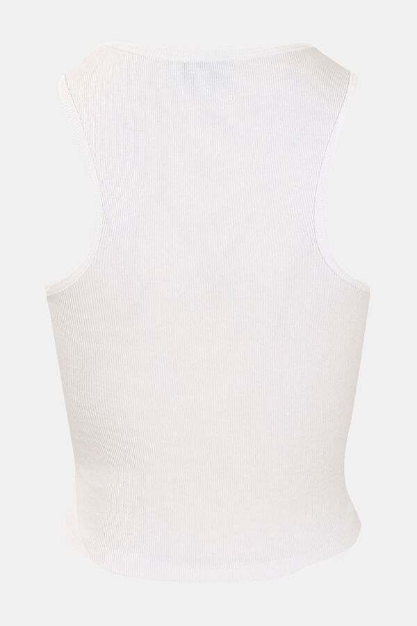 Close Fit Ecru Halter Tshirt 2