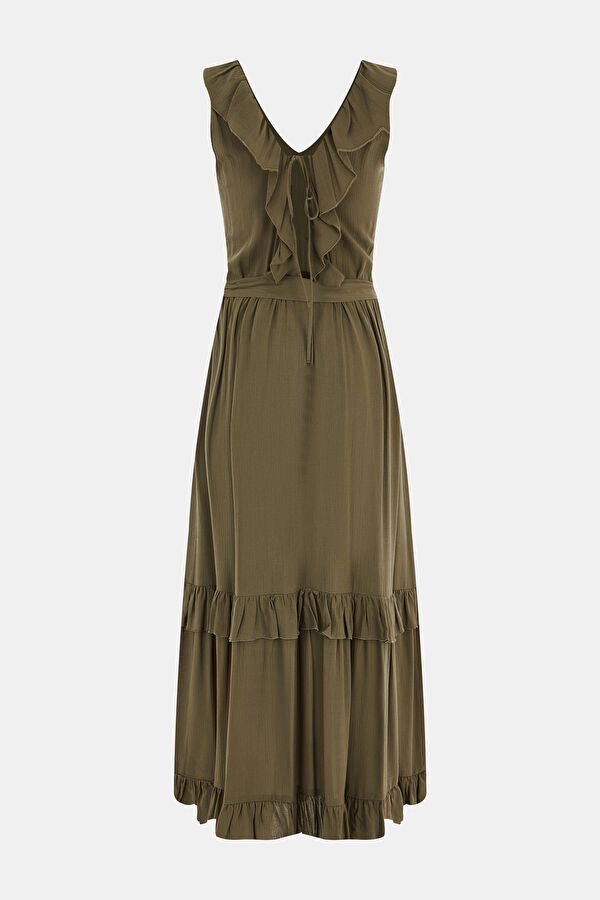 Haki Maxi Elbise 2