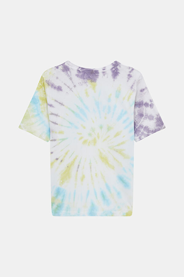 Çok Renkli Bisiklet Yaka Batik T-Shirt 2