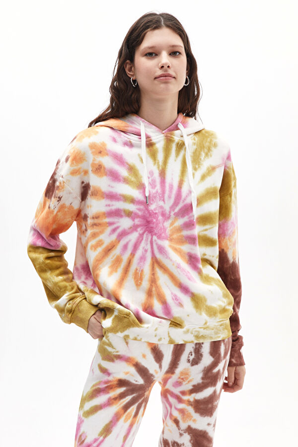 Çok Renkli Kapuşonlu Kadın Sweatshirt