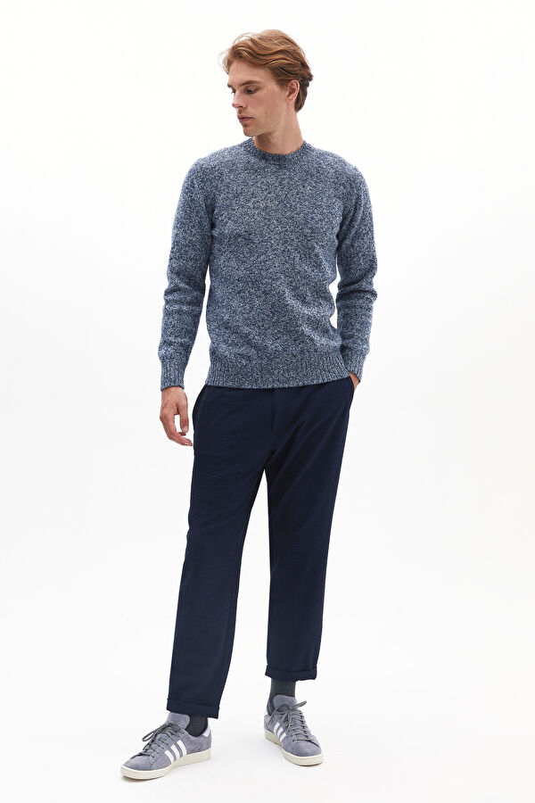 Navy Blue Straight Leg Men's Trousers