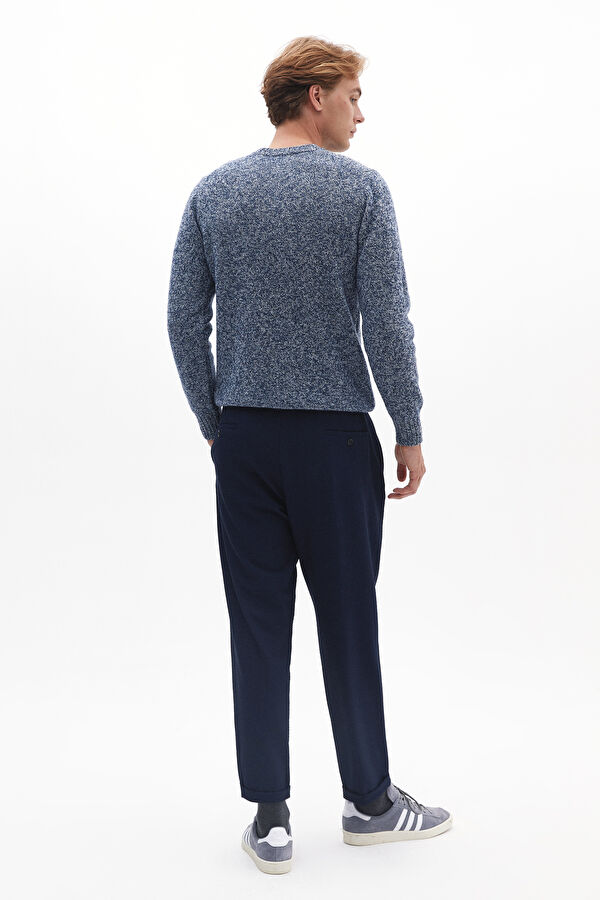 Navy Blue Straight Leg Men's Trousers 2
