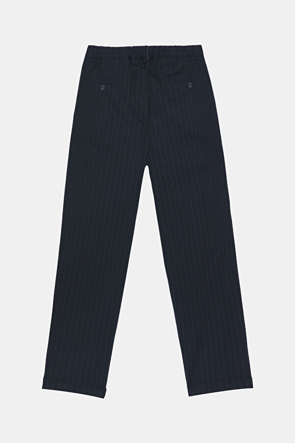 Navy Blue Straight Leg Men's Trousers 2
