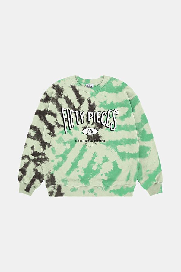 OVERSIZE BATİK SWEATSHIRT, Green, Anthracite, XL