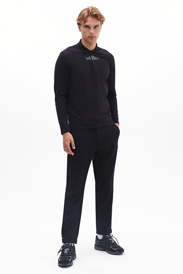 Black Straight Leg Men's Trousers