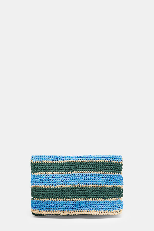 Blue Striped Patterned Bag