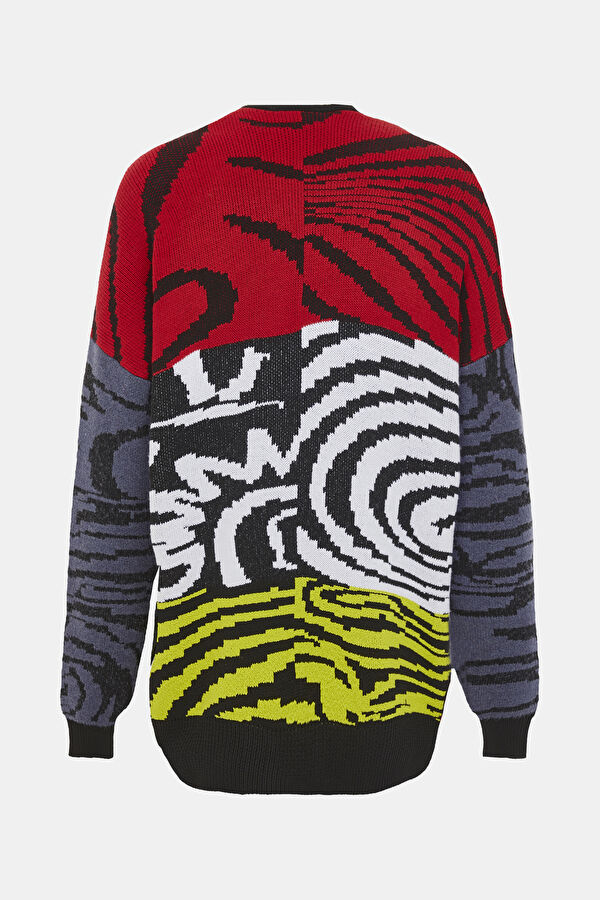 Colorful Patterned Knitted Men's Cardigan 5