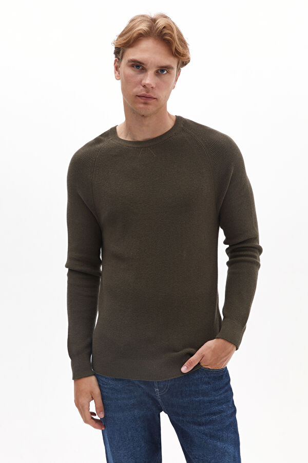 Khaki Knit Men's Sweater