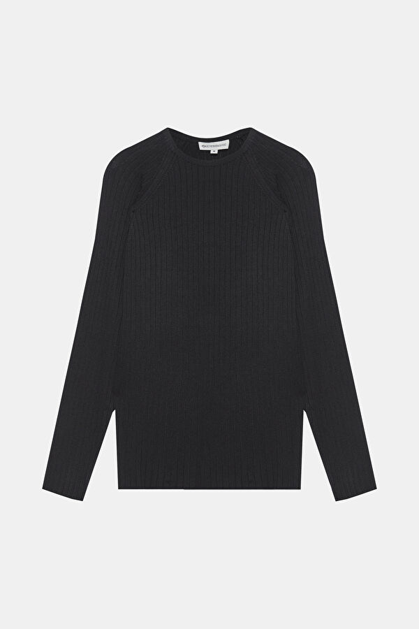 Black Viscose Knit Men's Sweater