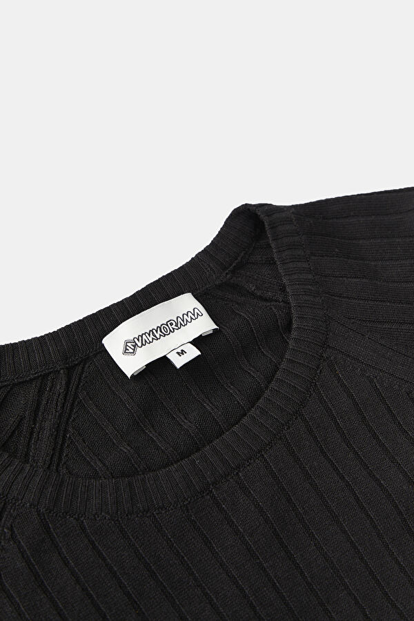 Black Viscose Knit Men's Sweater 3