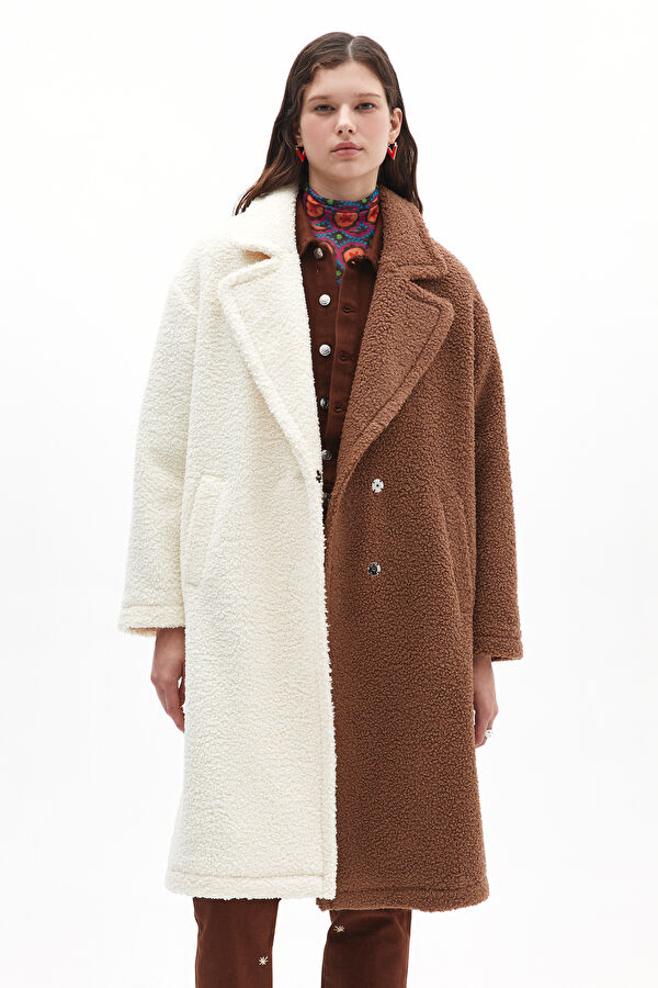Two-Tone Sherpa Women's Coat
