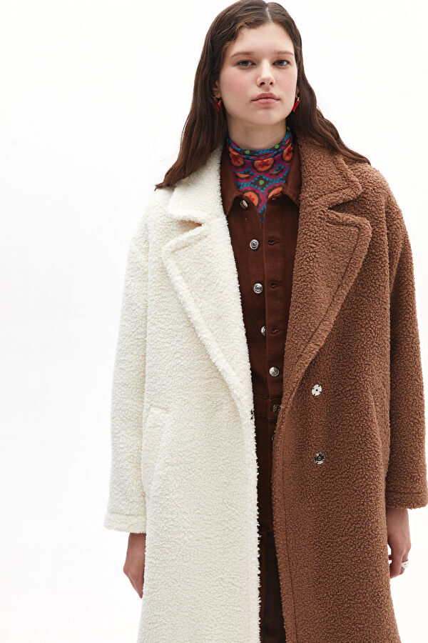 Two-Tone Sherpa Women's Coat 2