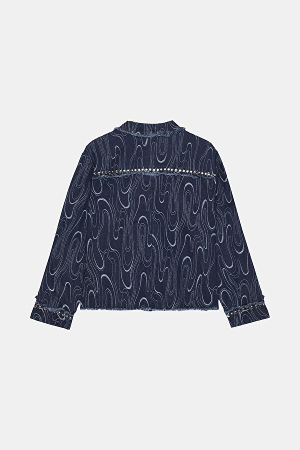 Desenli Denim Kadın Ceket 2