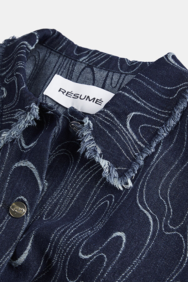 Desenli Denim Kadın Ceket 3