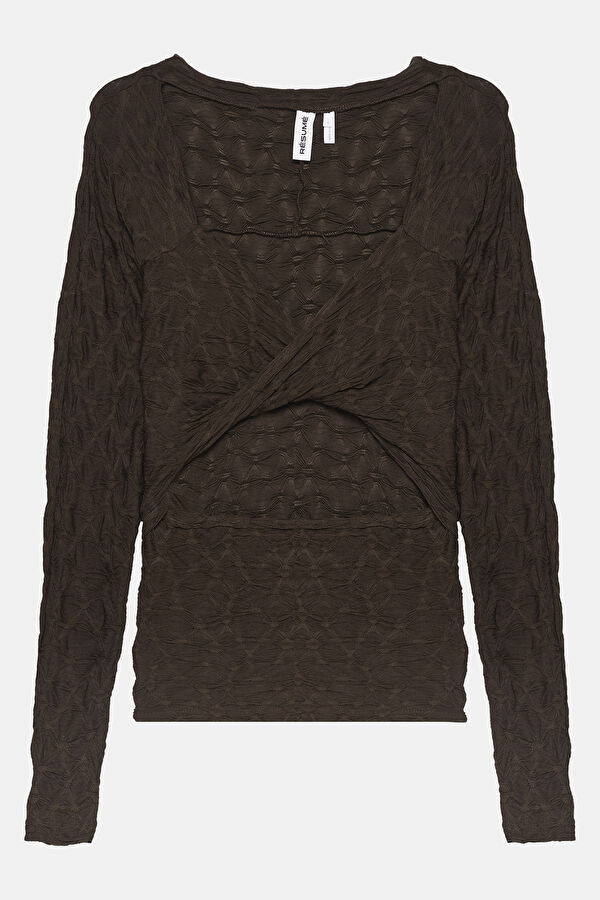 Coffee Long-Sleeved Women's Blouse