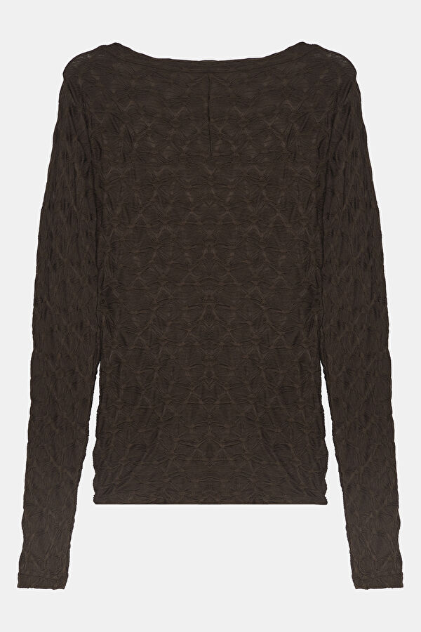 Coffee Long-Sleeved Women's Blouse 2