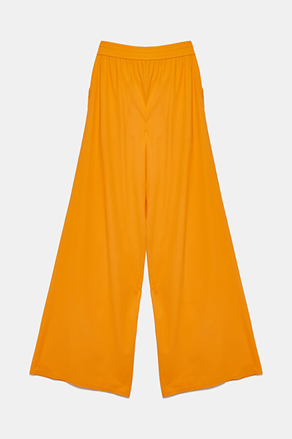 Relax Kalıp Turuncu Bol Paça Pantolon 2