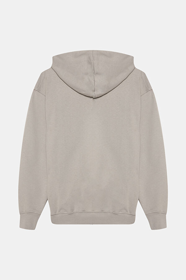 Gri Kapuşonlu Erkek Sweatshirt 2