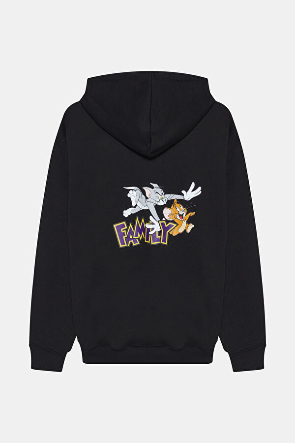 Siyah Kapuşonlu Erkek Sweatshirt 2