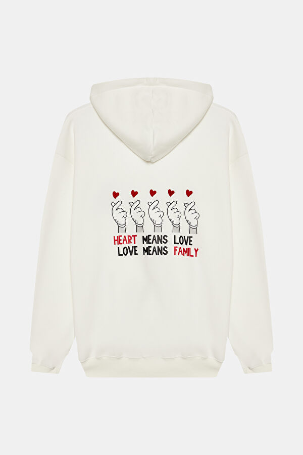 Beyaz Bisiklet Yaka Erkek Sweatshirt 2
