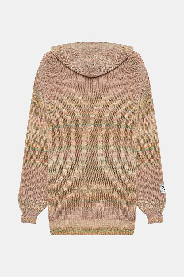 Oversize Beige Design Filled Hoodie Jersey 2
