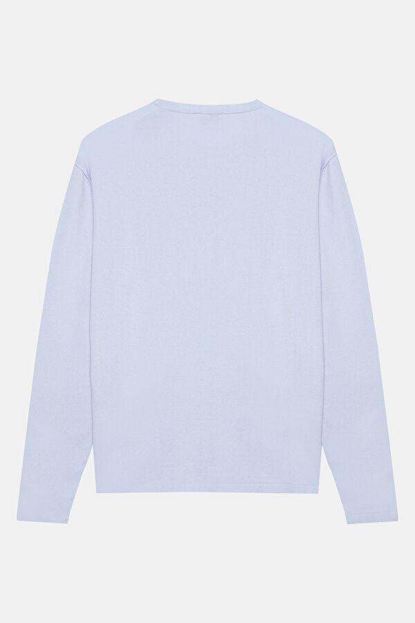 Light Blue Knitted Men's Sweater 2