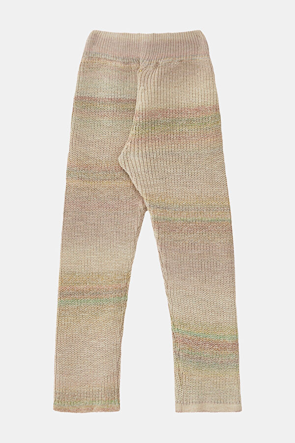 Beige Wide Leg Wool Men's Trousers 2