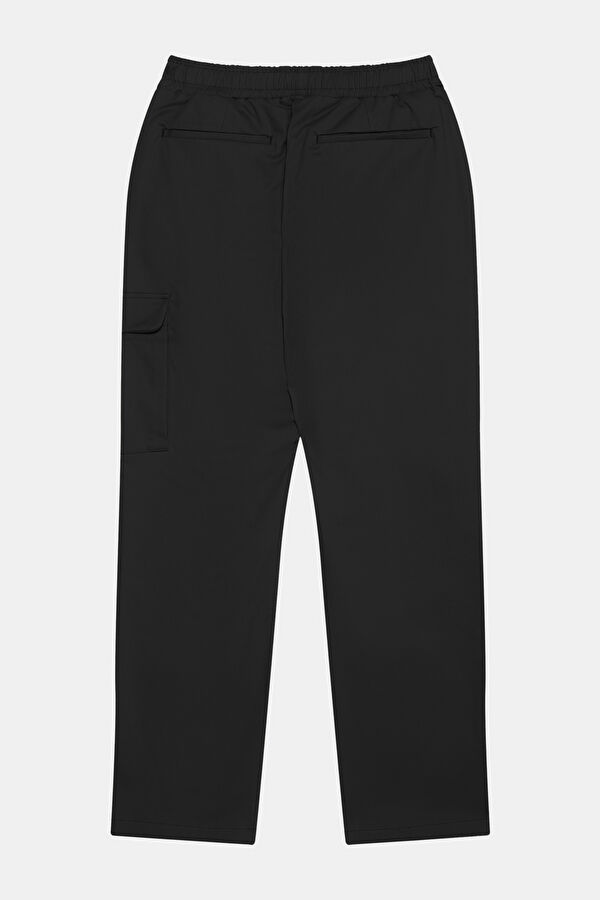 Relax Kalıp Siyah Bol Paça Erkek Pantolon 2