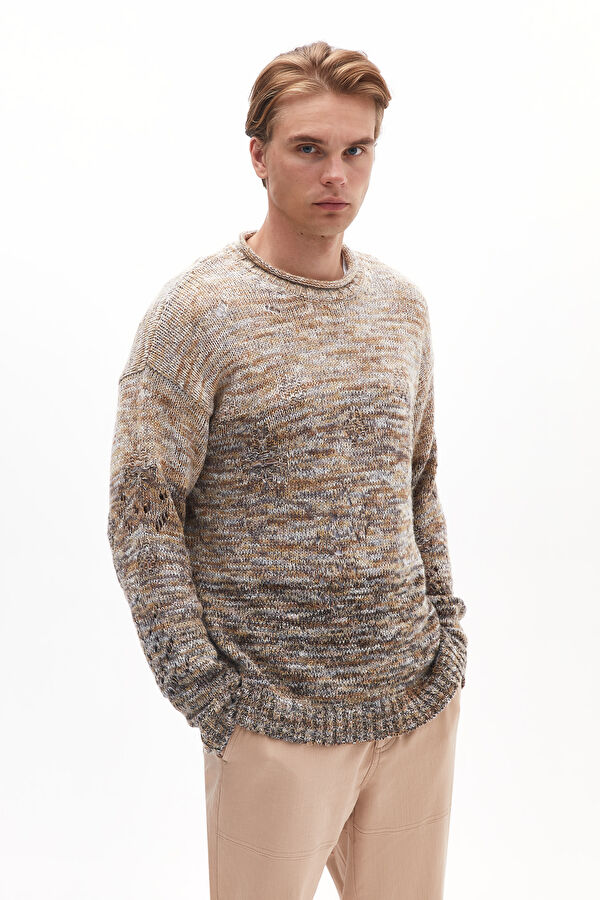 Colorful Knitted Pattern Men's Sweater
