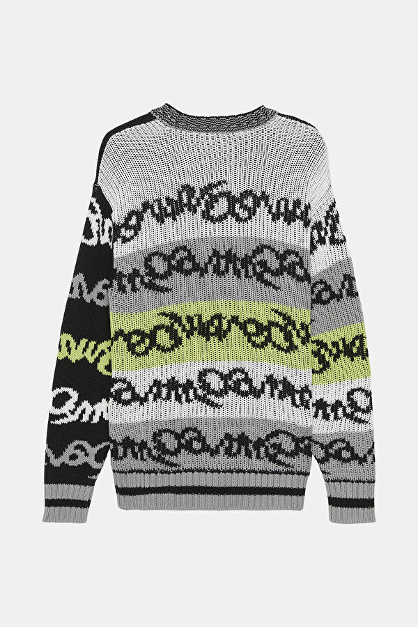 Black Knitted Pattern Men's Sweater 2