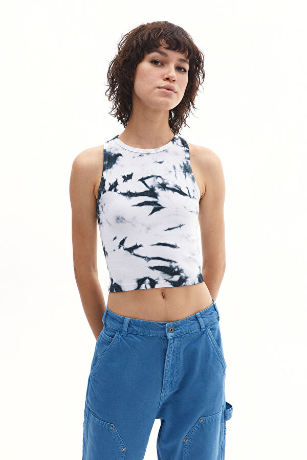 Colorful Patterned Strappy Women's Blouse