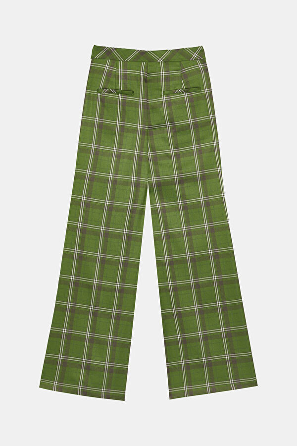 Relax Kalıp Yeşil Bol Paça Pantolon 5