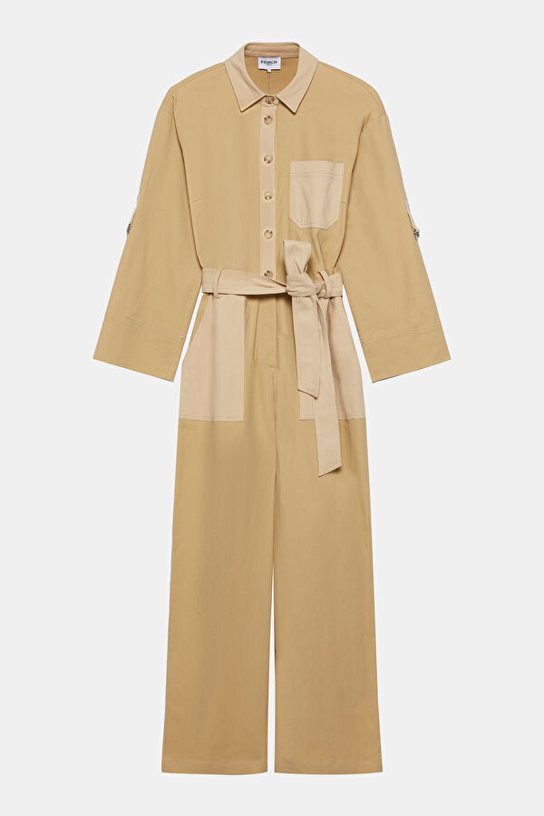 Relax Fit Beige Design Filled Jumpsuit 3