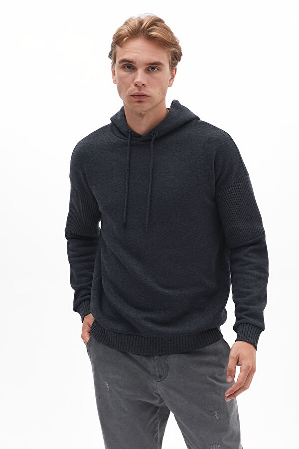 Anthracite Hooded Men's Sweatshirt