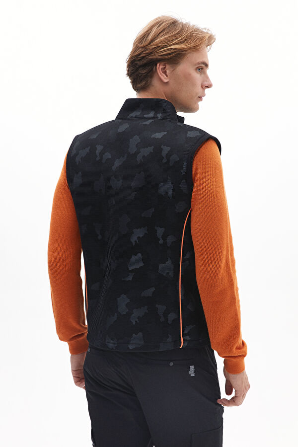 Black Patterned Men's Vest 3