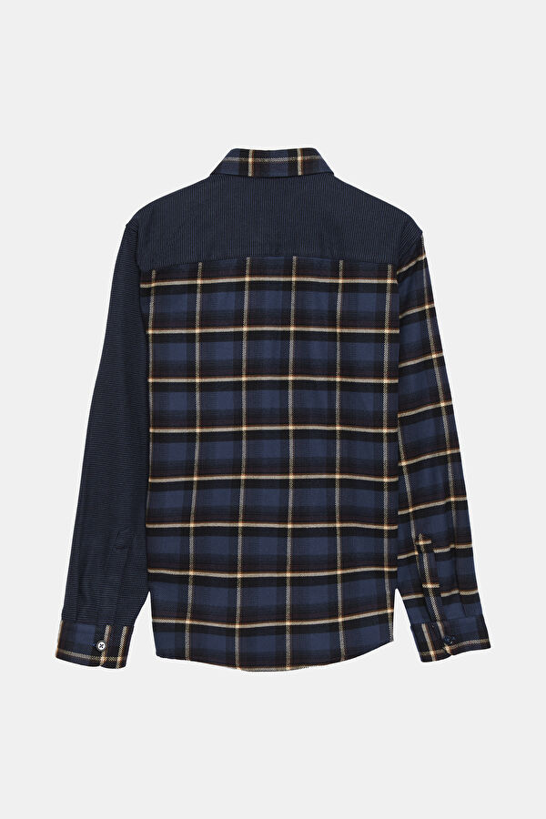 Men's Shirt with Blue Trim Details 2