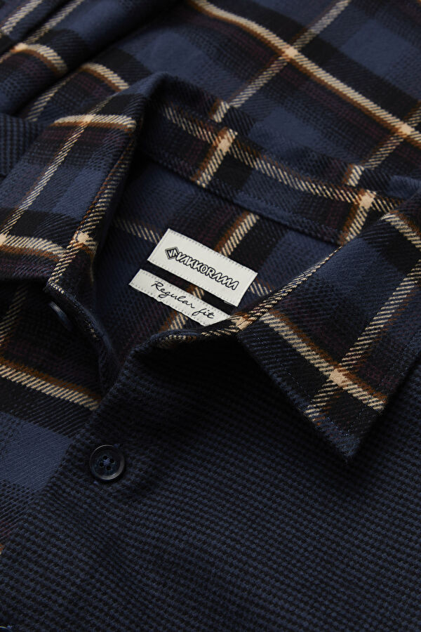 Men's Shirt with Blue Trim Details 3