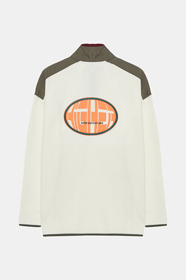 Ekru Dik Yaka Sweatshirt 2