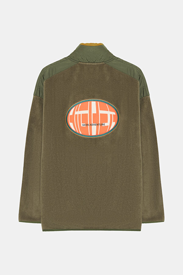 Haki Dik Yaka Sweatshirt 2