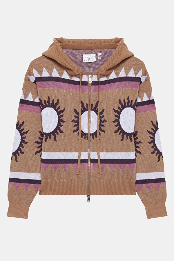 Light Brown Patterned Women's Cardigan