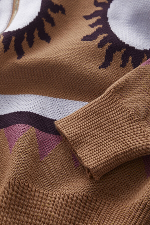 Light Brown Patterned Women's Cardigan 4
