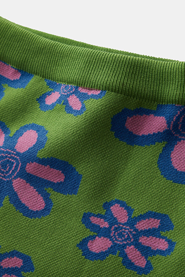 Green Floral Patterned Women's Skirt 3