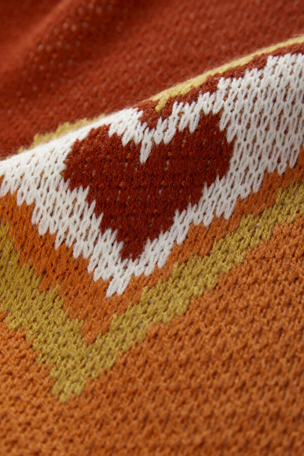 Red Patterned Women's Cardigan 6