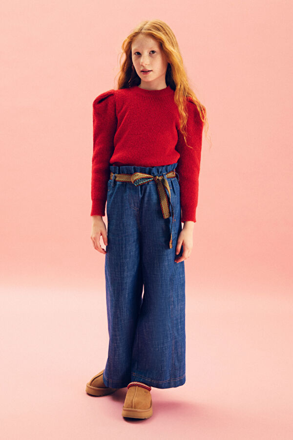 Navy Blue Loose Children's Trousers