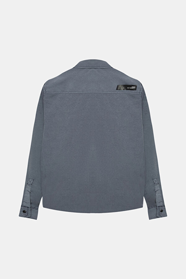 Indigo Men's Jacket with Pocket and Zipper Details 2
