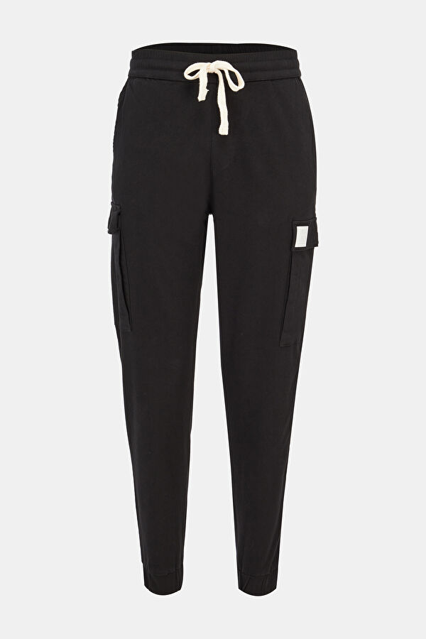 Relax Fit Black Skinny Leg Sports Trousers