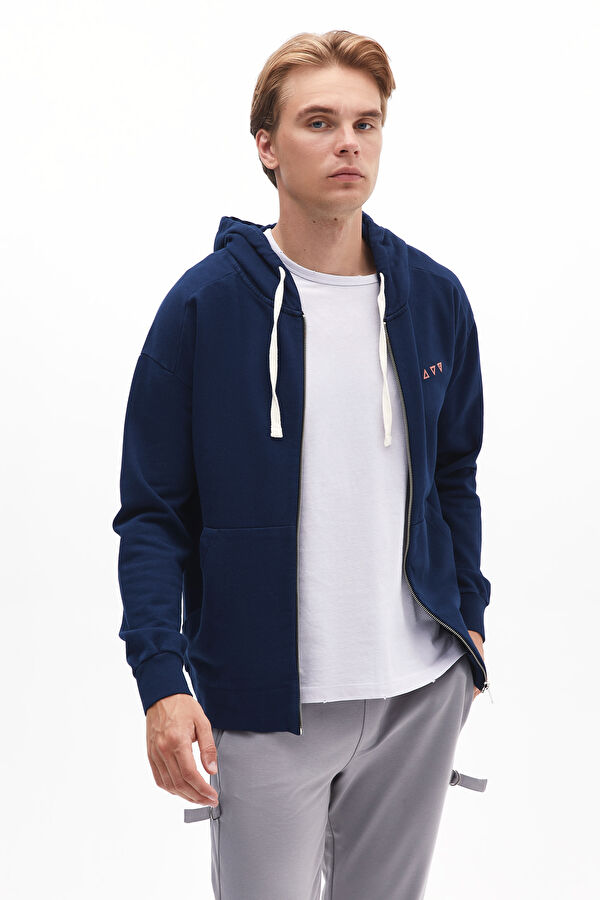 Navy Blue Relax Fit Hoodie Sweatshirt