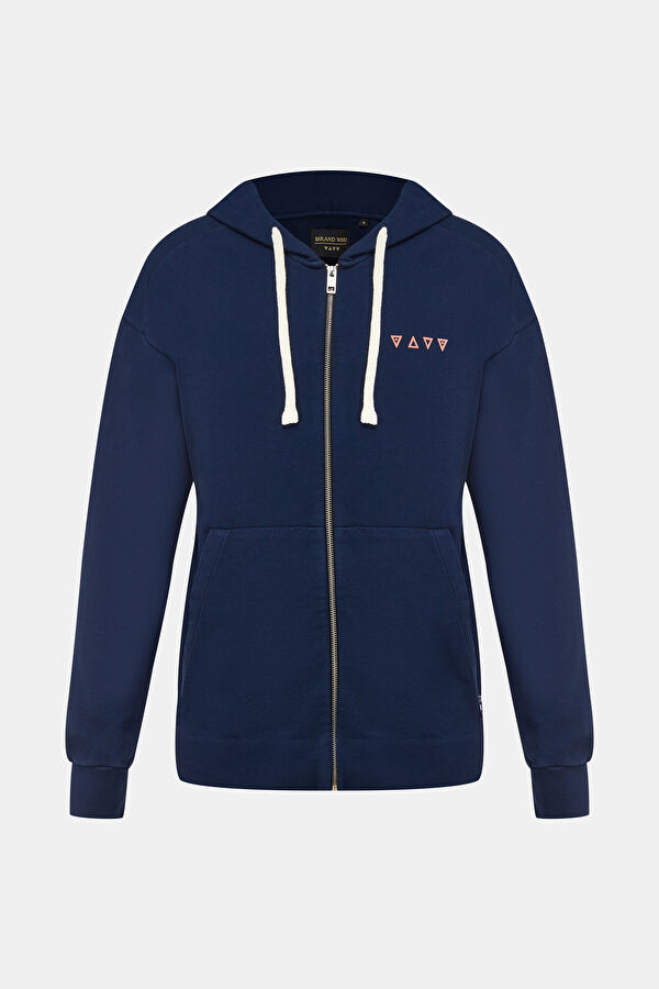Navy Blue Relax Fit Hoodie Sweatshirt 4